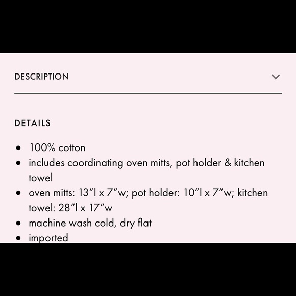 🆕 Kate Spade ♠️ Pine Needles 3 Piece Kitchen Set - Picture 9 of 10